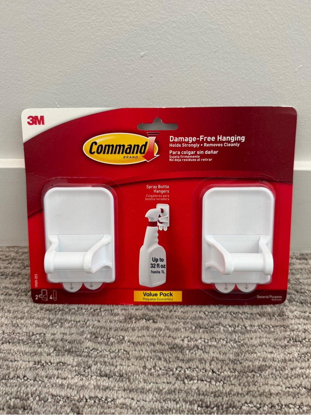 Command White Spray Bottle Hangers by 3M - Value Pack